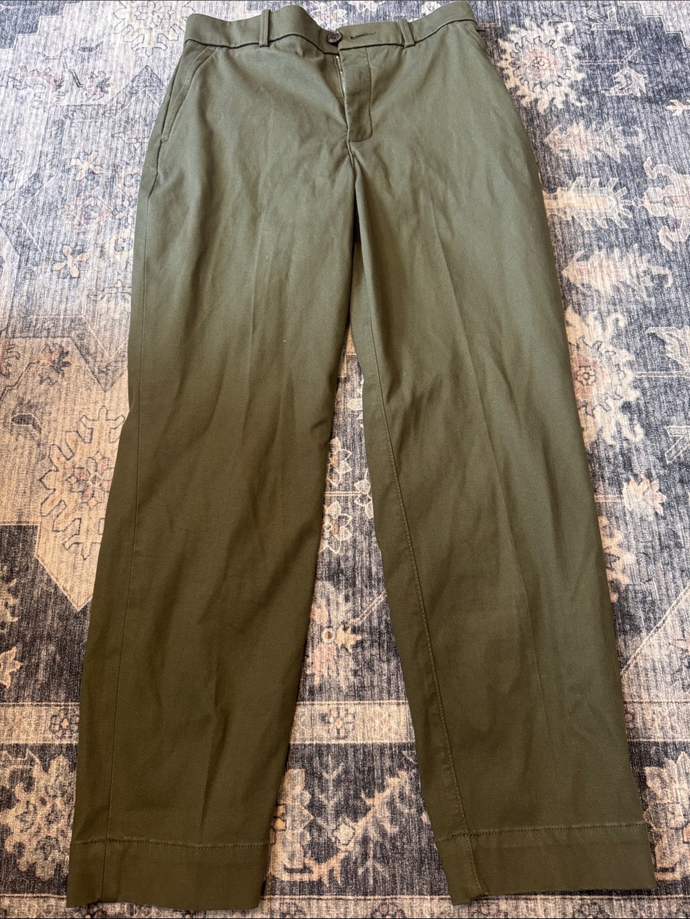 SPANX Olive Straight-Leg Chinos